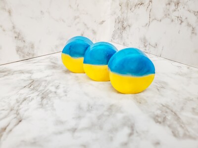 Handmade Blue and Yellow Ukrainian Flag Mini Soap - Custom Scent Options - image3